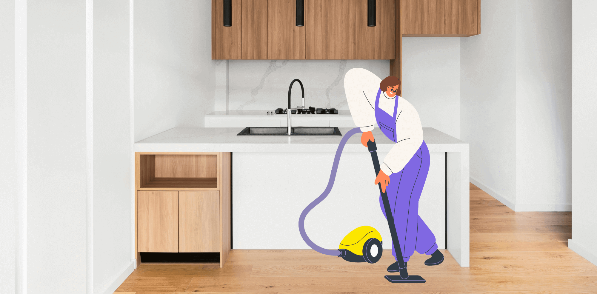 Professional cleaner with vacuum